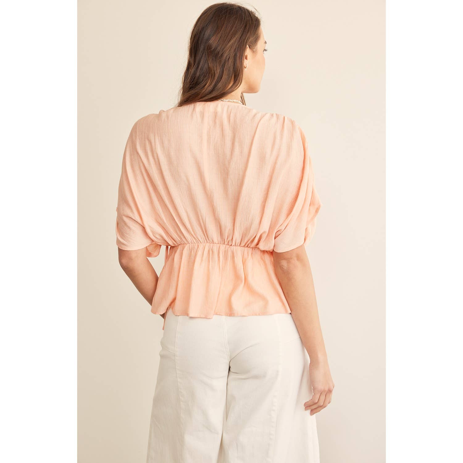 in february - Wholesale Blouse - Women's - RUFFLED KIMONO BLOUSE IN CRINKLED FABRIC8