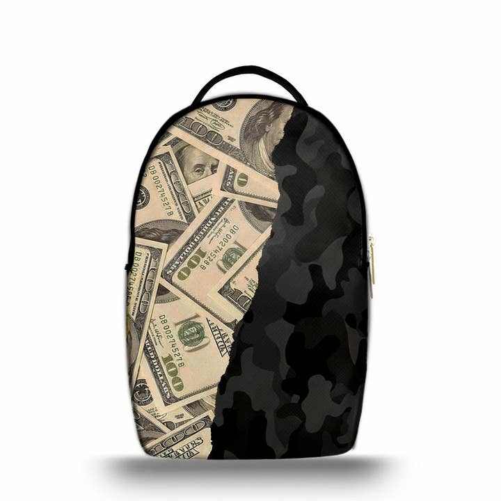 Ermes Madinbo Ryggsäck - Tillverkad i Italien - Unisex - Datorväska - Skolryggsäck - Arbetsryggsäck - Militär Dollargrafik för wholesale av MADINBO