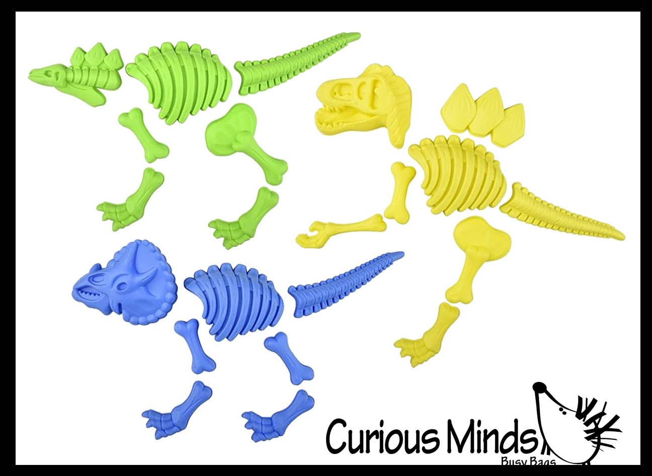 Curious Minds Toys - Wholesale Toy Set - Kids - 21 Piece Dinosaur Bones Sand Mold Beach Set - Sand Castle5