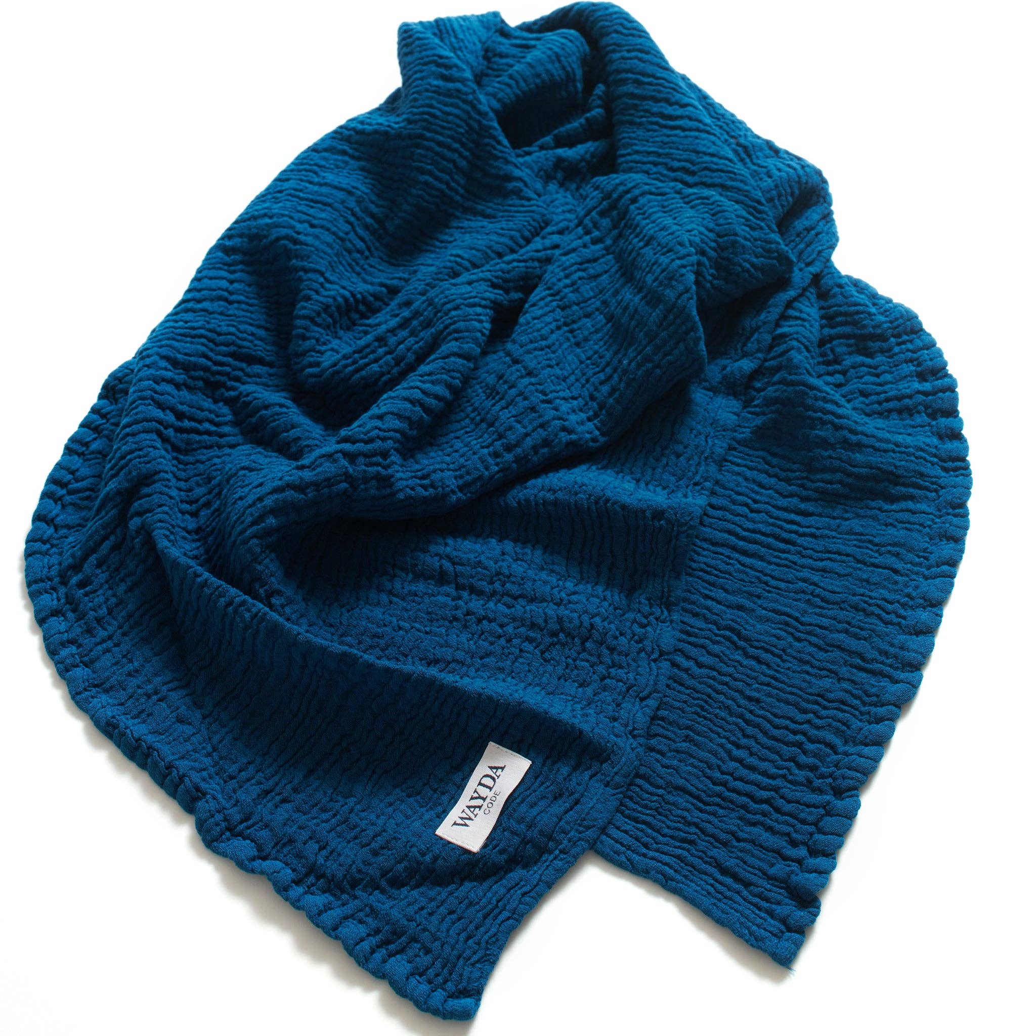 WAYDA - Vente Écharpe – femme - Écharpe en mousseline de coton BLUE Murano WAYDA1