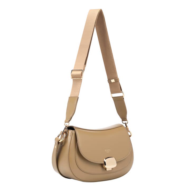 ACACIA(Formerly OLA) - Wholesale Shoulder bag – women's - Grace Camel Gold Clasp Saddle Bag4