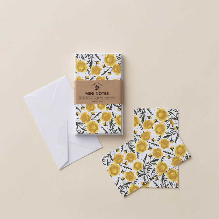 Ensemble de mini-notes souci jaune | Cartes pour la vente par HAZELMADE® Tea Towels + Gifts