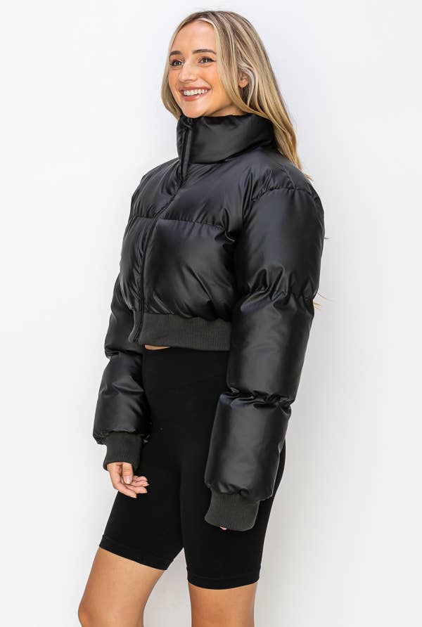 ANWND - Wholesale Puffer Jacket - Women's - 2446-HIGH NECKLIINE PUFFER JACKET5