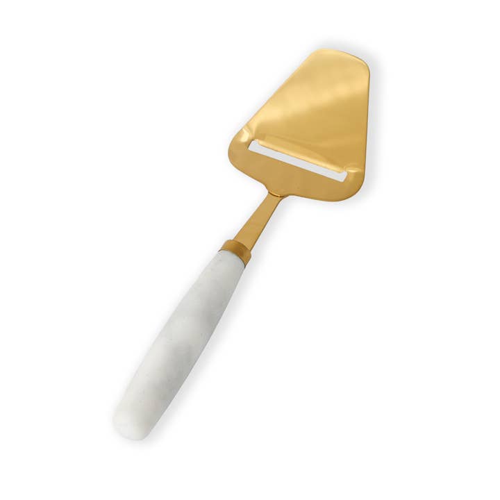 HOST AT HOME by The Bamboo Abode - Wholesale Cheese Spreader - White Marble Handheld Cheese Slicer, Cheese Plane