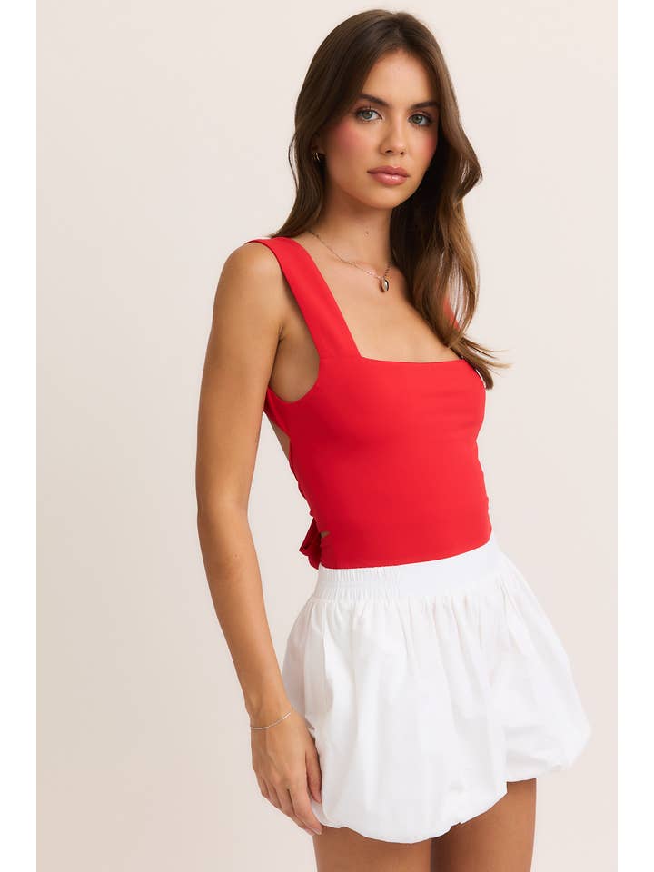 LE LIS - Wholesale Bodysuit - Women's - WIDE STRAP BACK TIE BODYSUIT