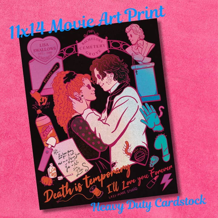 Lisa Frankenstein 11x14 Heavy Duty Cardstock Art Print for wholesale by Lazy Made Studio