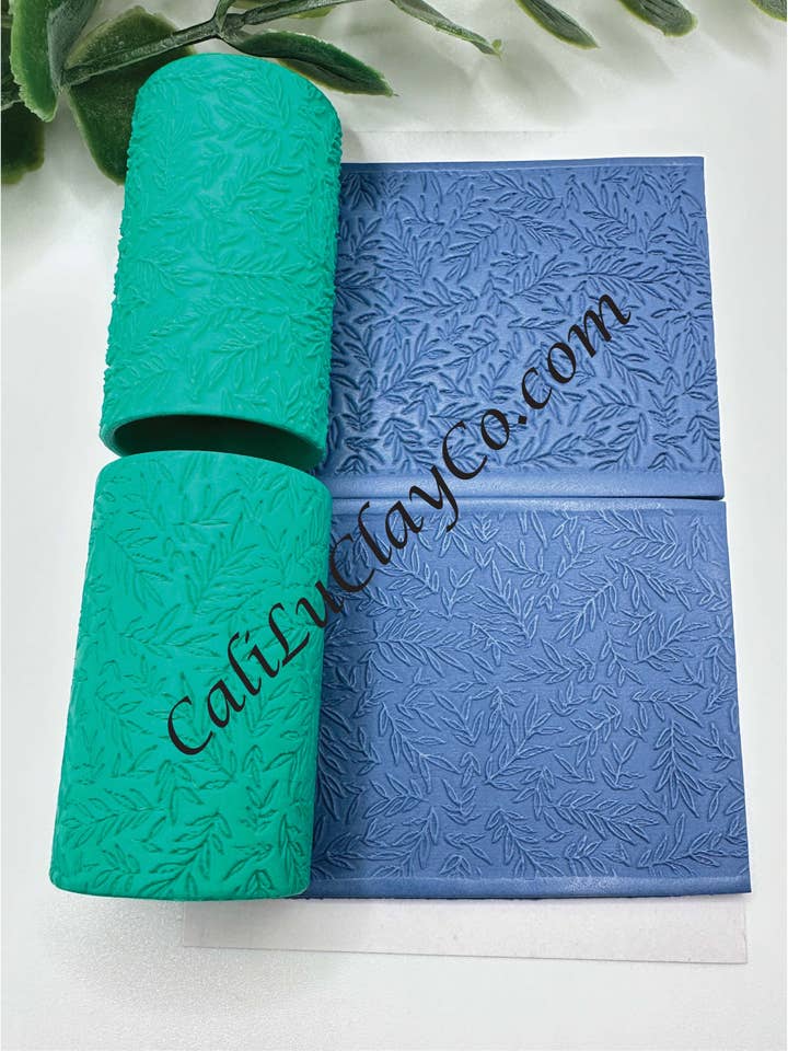 Leafy Twigs Polymer Clay / Cookie Dough Texture Roller for wholesale by CaliLu Clay Co.