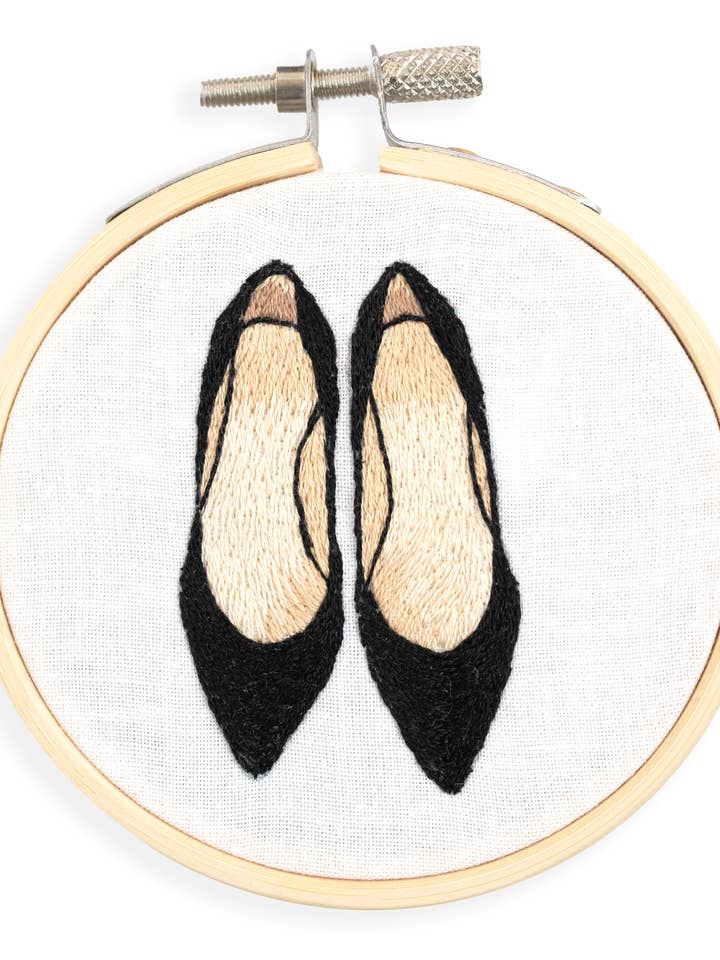 Pair of Heels Ornament Embroidery Kit for wholesale by kdornbier embroidery