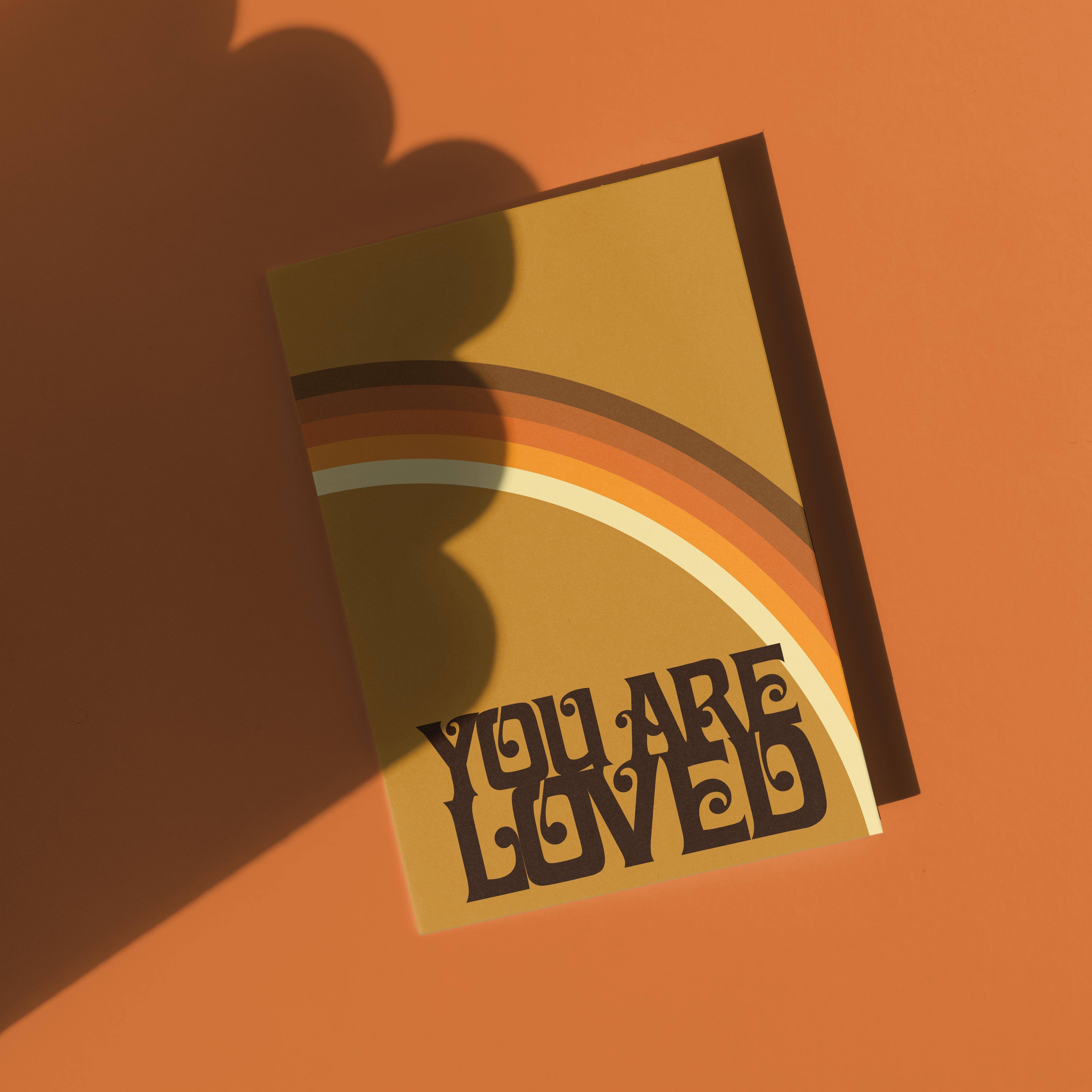 Harley and J - Vente Cartes de déclaration d'amour - Tu es aimé Carte de vœux rétro vintage en nid d'abeille