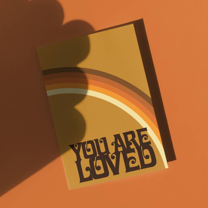 Harley and J - Vente Cartes de déclaration d'amour - Tu es aimé Carte de vœux rétro vintage en nid d'abeille0