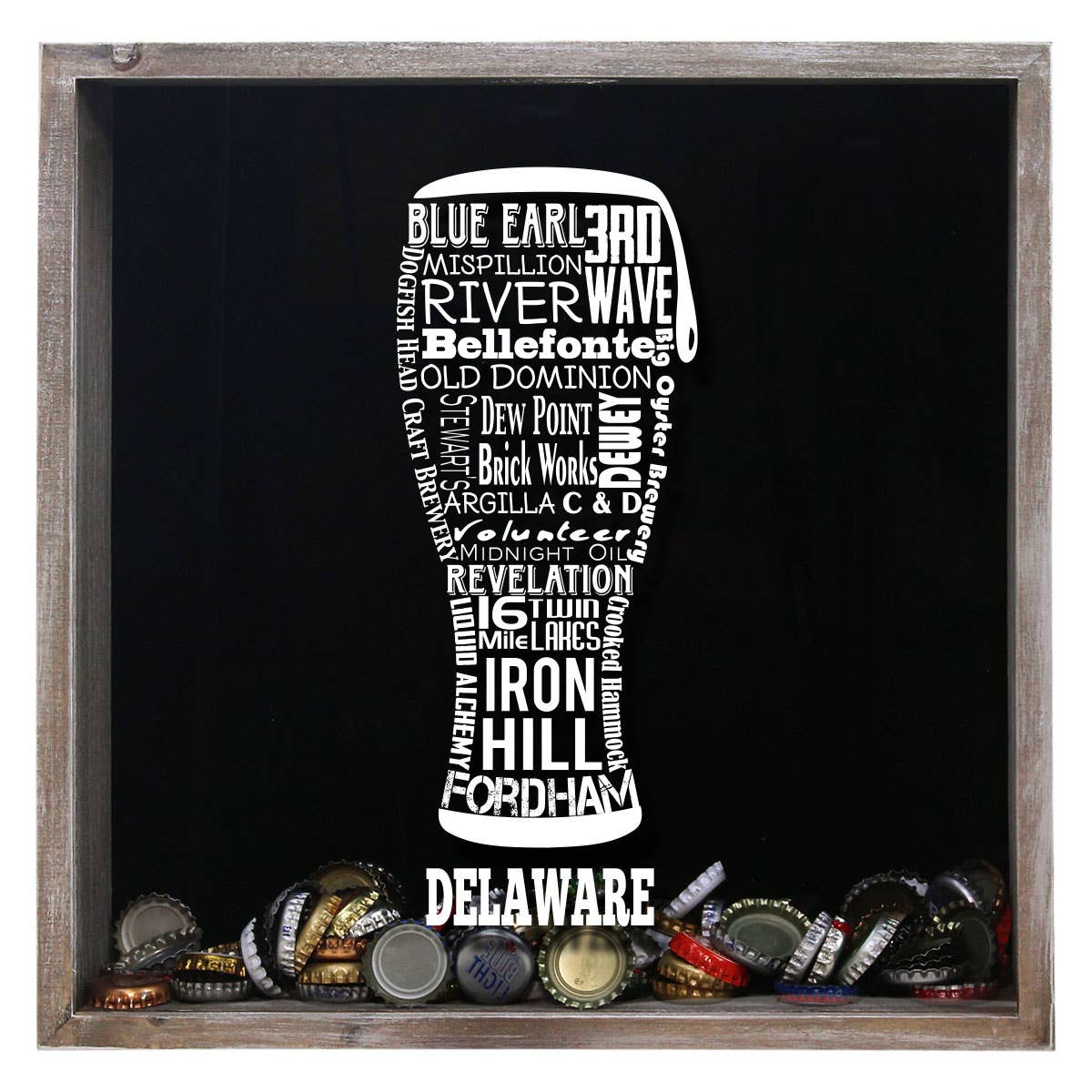 Torched Products – Großhandel 3D-Wandkunst – Cap Collector-Beer Typografie Shadow Box — Farmhouse Antique7