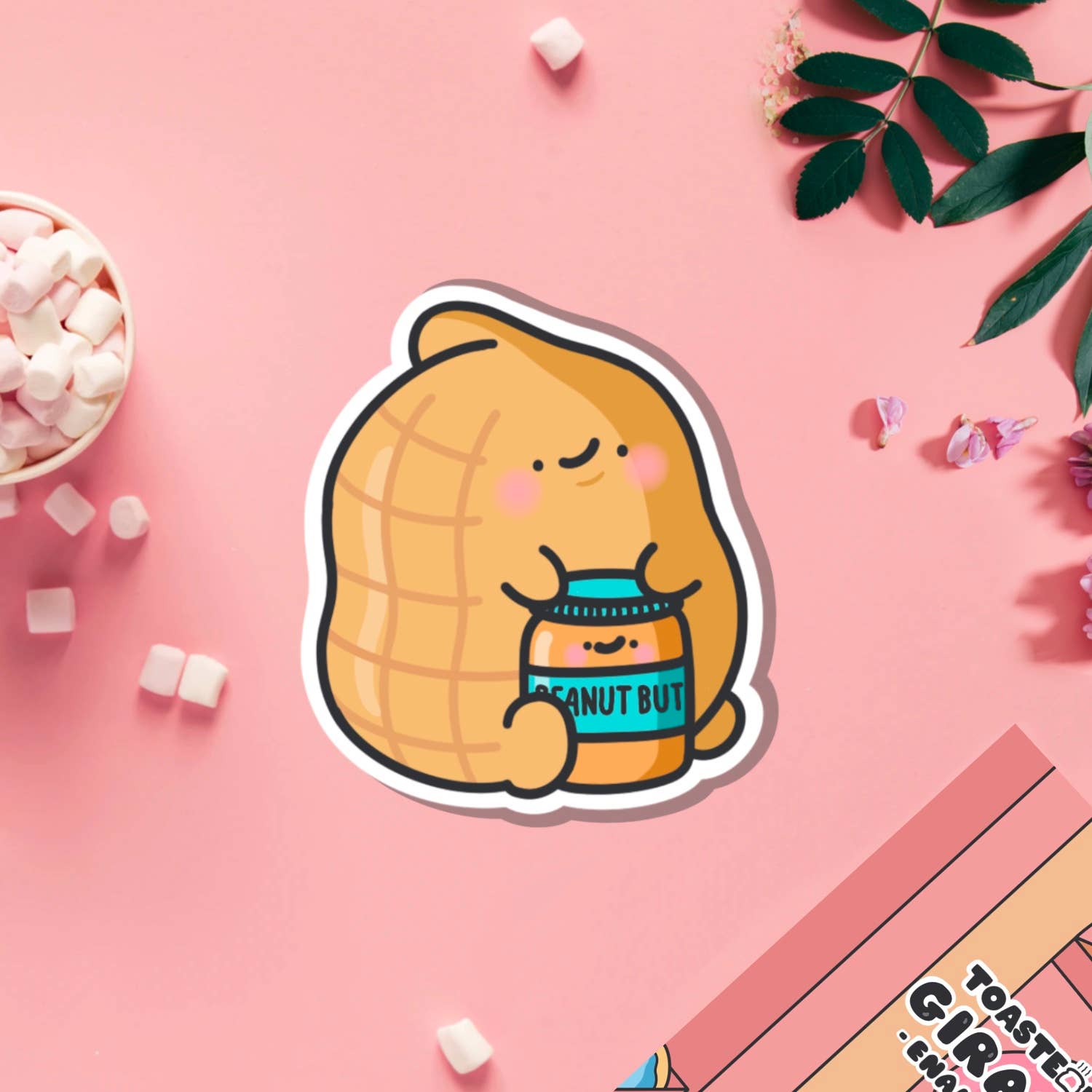 Toastedink – wholesale Sticker – Peanut Vinyl Sticker | Cute Stickers2