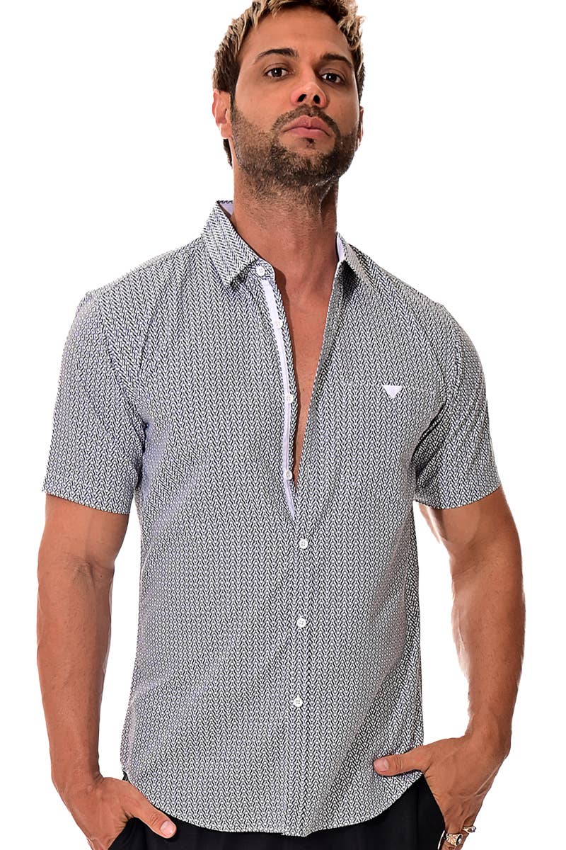 WEISS/MARINEB Herren Kurzarm-Hemd mit Knopfleiste und Tasche M-2XL MCS3196-B für den Großhandel auf Faire3