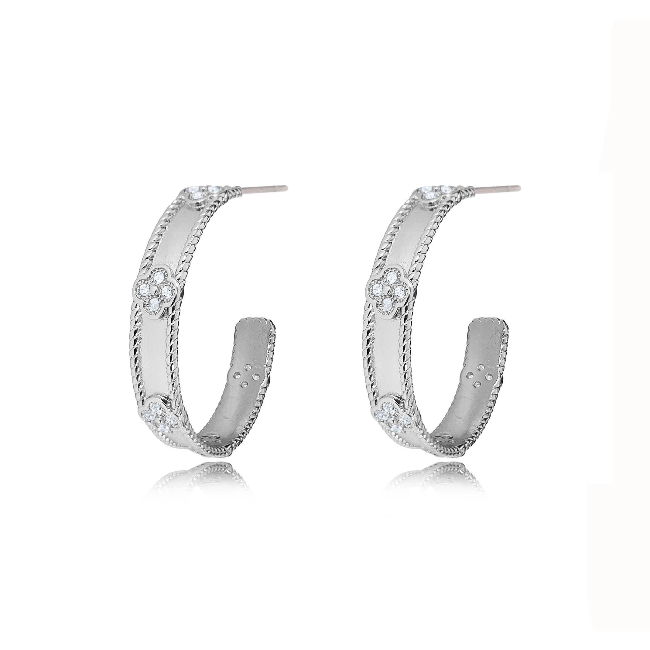 NY Jewelry House – Großhandel Hoops – CZ Clover Accent Hoops