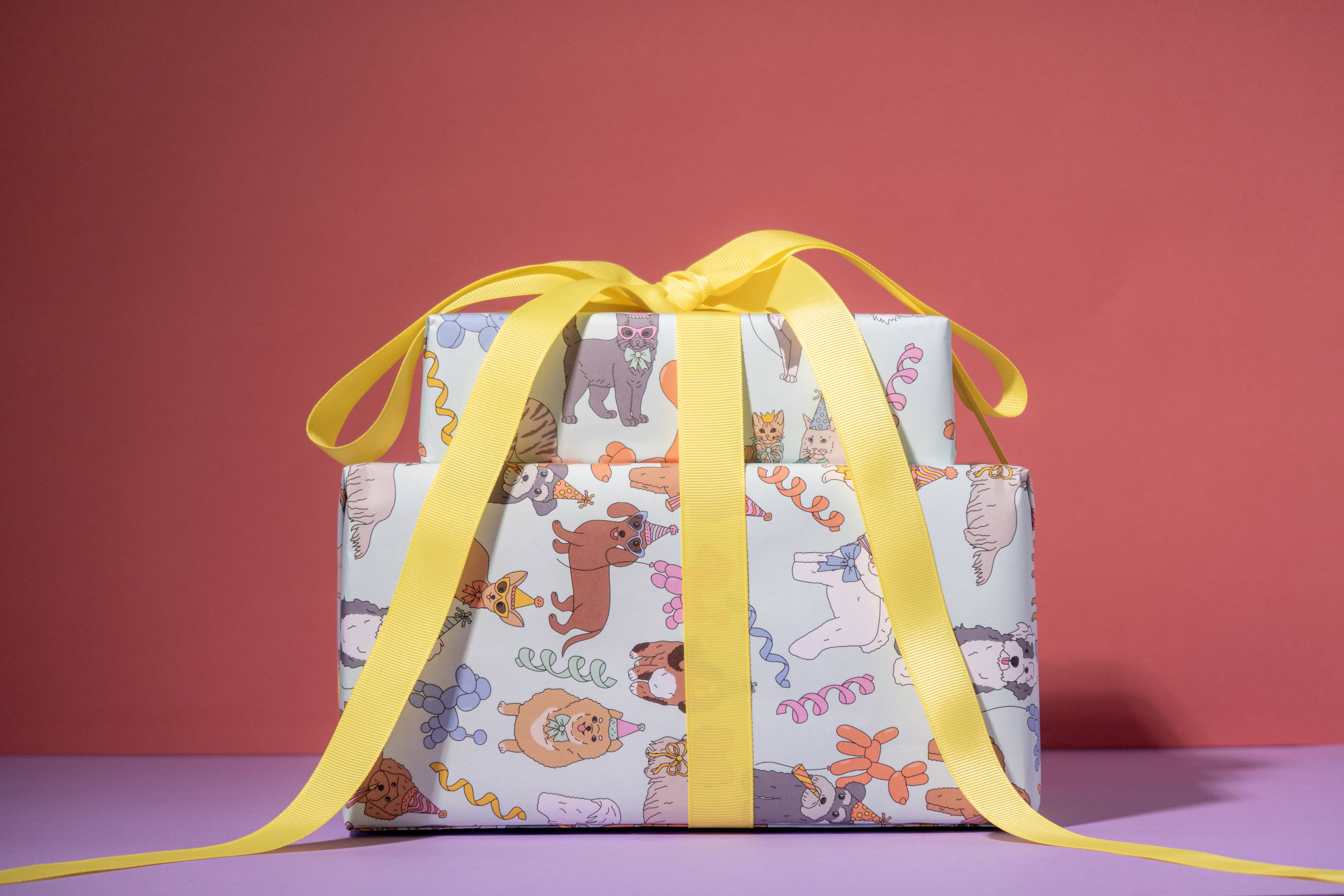 Illustrating Amy - Wholesale Wrapping Paper Roll - Birthday Dogs Gift Wrap Rolls5