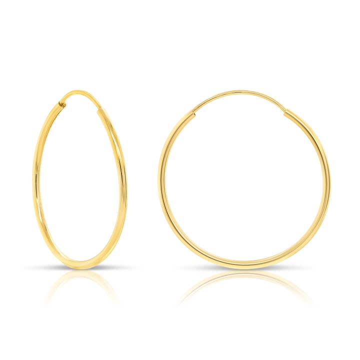 NY Gold & Silver Trading Inc. - Wholesale Hoop Earrings - 14K Yellow Gold Endless Hoops (10mm to 20mm available)