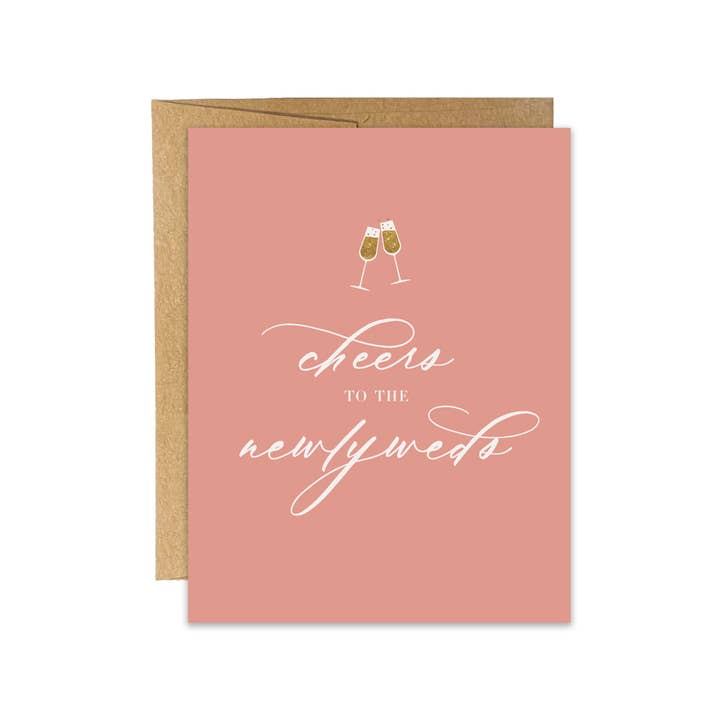 BlĂș Rose - Wholesale Wedding Card - Cheers to the Newlyweds Greeting Card2