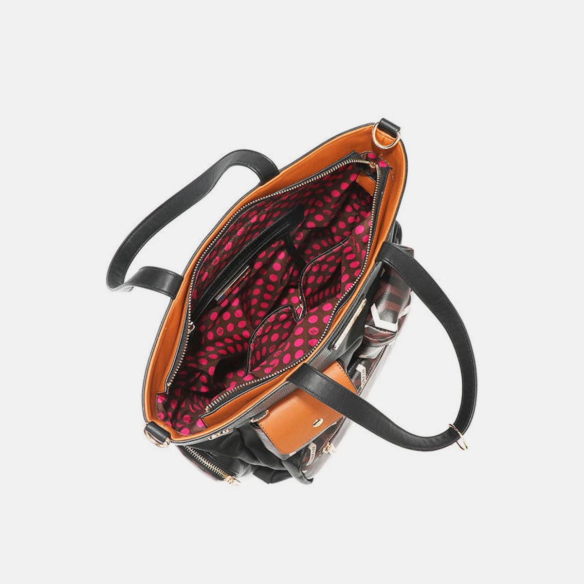 Brown Nicole Lee USA Geometric Pattern Tote Bag for wholesale on Faire6