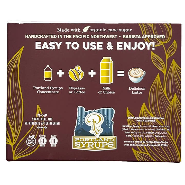 Portland Syrups - Wholesale Cocktail Mix/Syrup - Gift Set - Coffee Syrups - Vanilla, Hazelnut, Caramel2