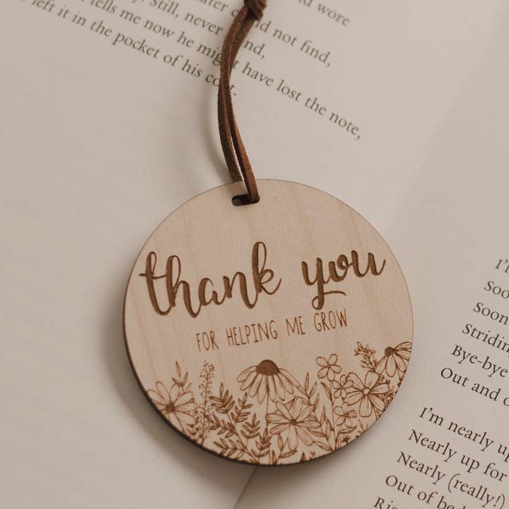 Thank You For Helping Me Grow Wooden Disc Teachers for wholesale by Two Little Hearts