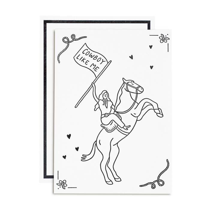 Carte postale Cowboy Like Me pour la vente par Ink Paper Crafts