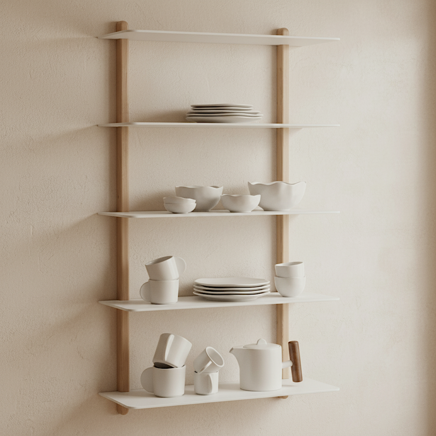 Studio Nordhaven - Wholesale Wall Mounted Shelf - NIVO Shelf Large E - light oak/white2