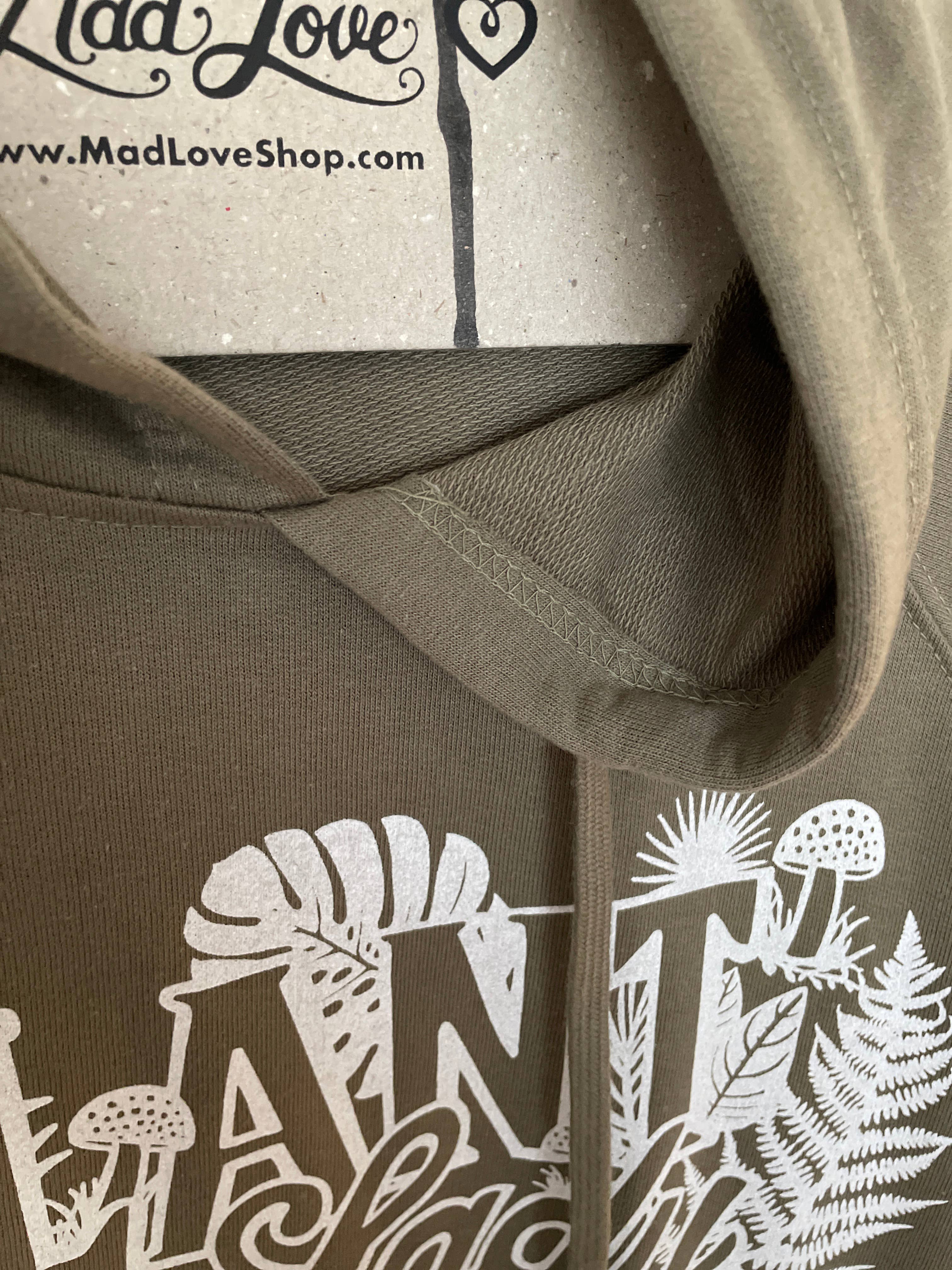 Mad Love Shop - Wholesale Hoodie - Women's - Unisex Sage Olive Terry Hoodie Sweatshirt with Plant Lady4