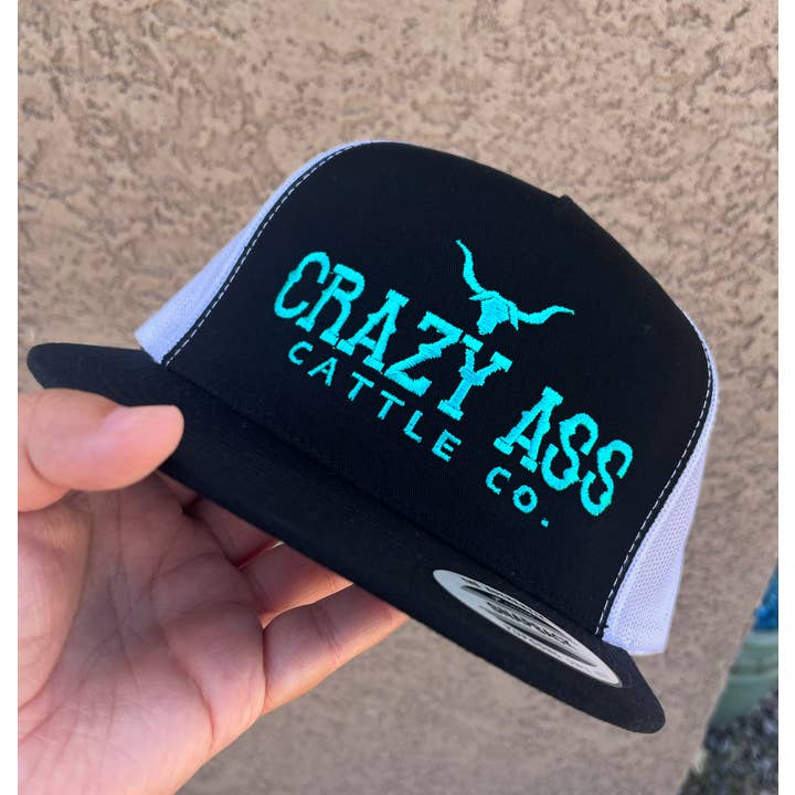 Buckin Barn Wholesale - Wholesale Trucker Hat - Women's - Crazy ass cattle turquoise hat