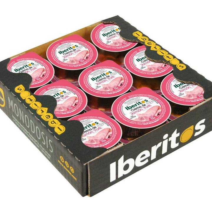 Delicatessen Spanish Food - Wholesale Ham - York Ham Cream. Single dose 23 g - 18 units per box
