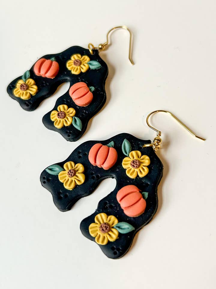 Pumpkin Sunflower Squiggle Arches for wholesale by Clay by Bridget