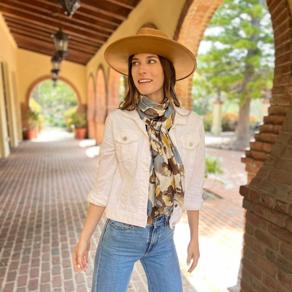 Humble Hilo – Cachecol - Mulher por atacado – Lenço Humble Hilo com arte de papoulas vetoriais31