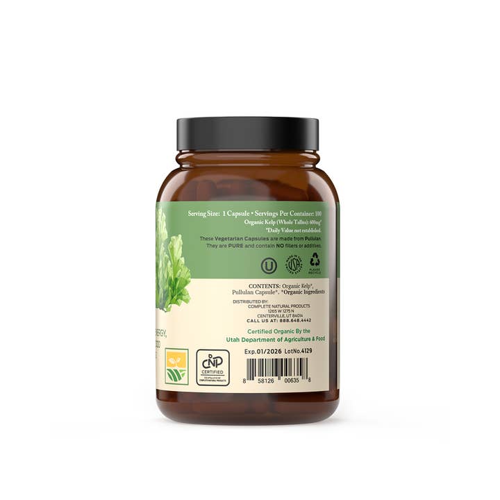 Complete Natural Products - Wholesale Oral Supplement/Vitamin - Organic Kelp Capsules