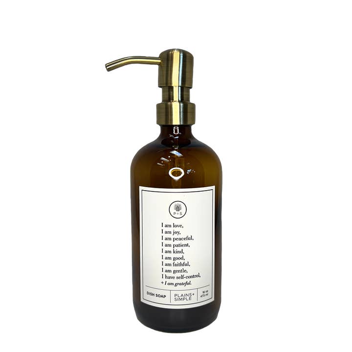 Plains + Simple - Wholesale Soap Dispenser - I Am Kind Amber Glass Reusable Soap/Lotion Dispenser5