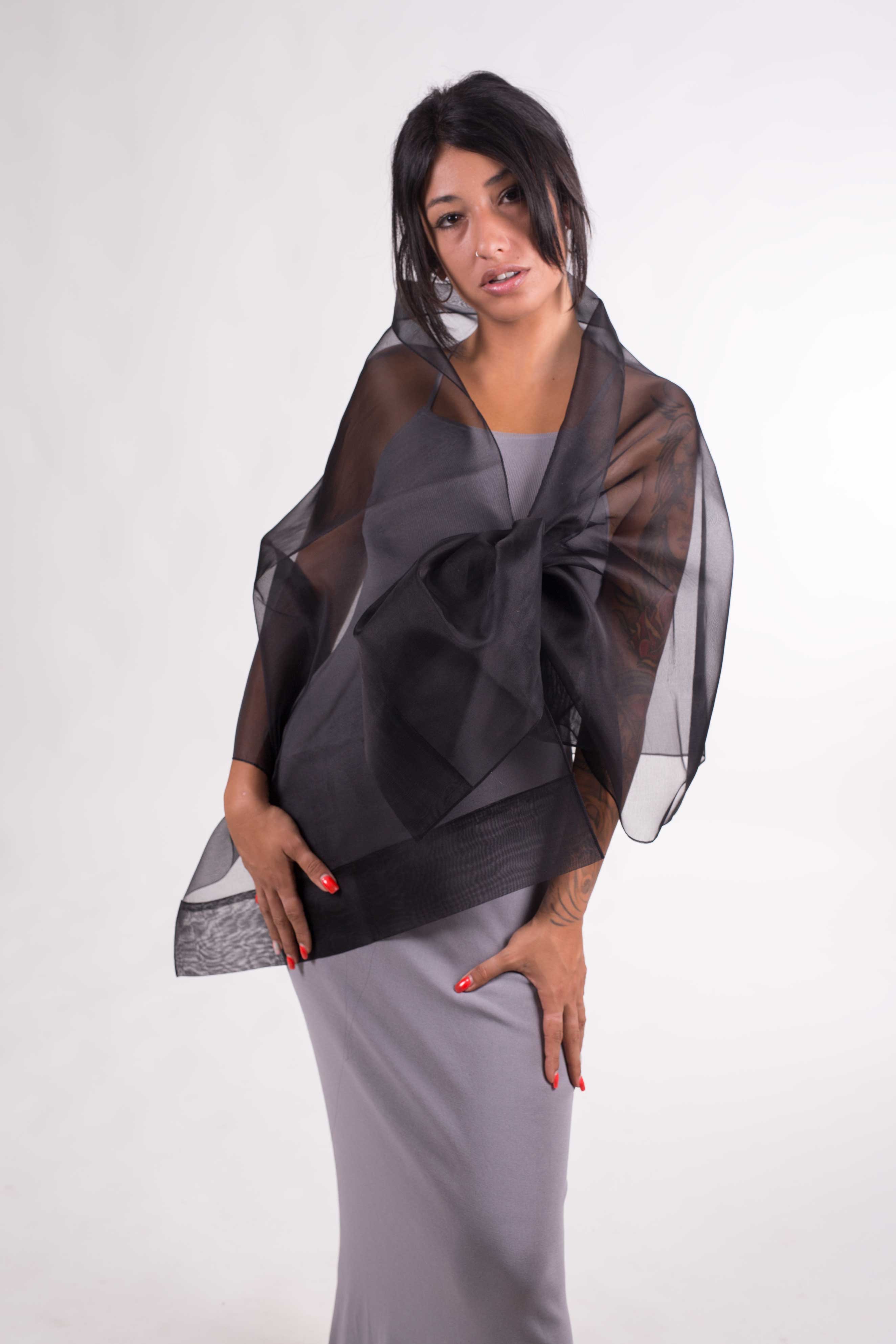 MR Complements - Venta al por mayor Chal - Mujer - Chal de Organza Seda Natural11