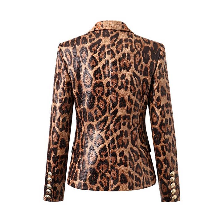 Multicolore BL095 Elegante blazer leopardato: sottile, elegante, chic in vendita all'ingrosso su Faire
