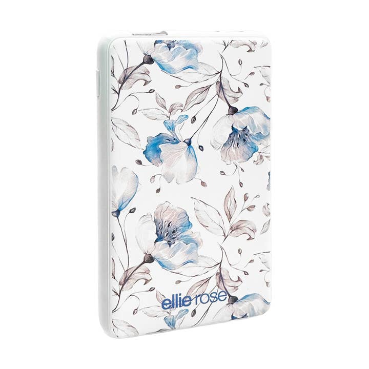 Ellie Rose - Wholesale Portable Charger - Power Bank Charger - Blue Floral1