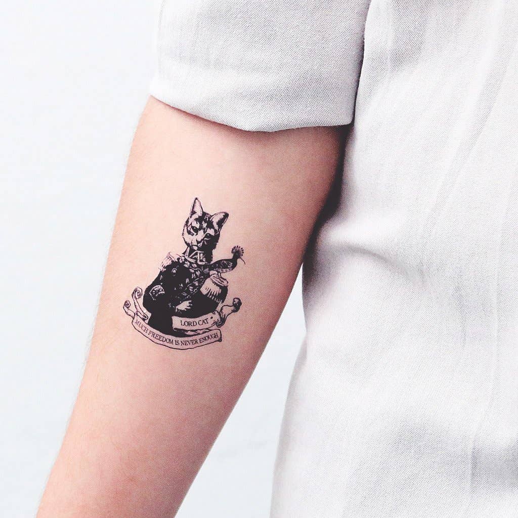 Tattoonie – Engroshandel Midlertidig tatovering – LORD CAT Tattoo (Pakke med 2)