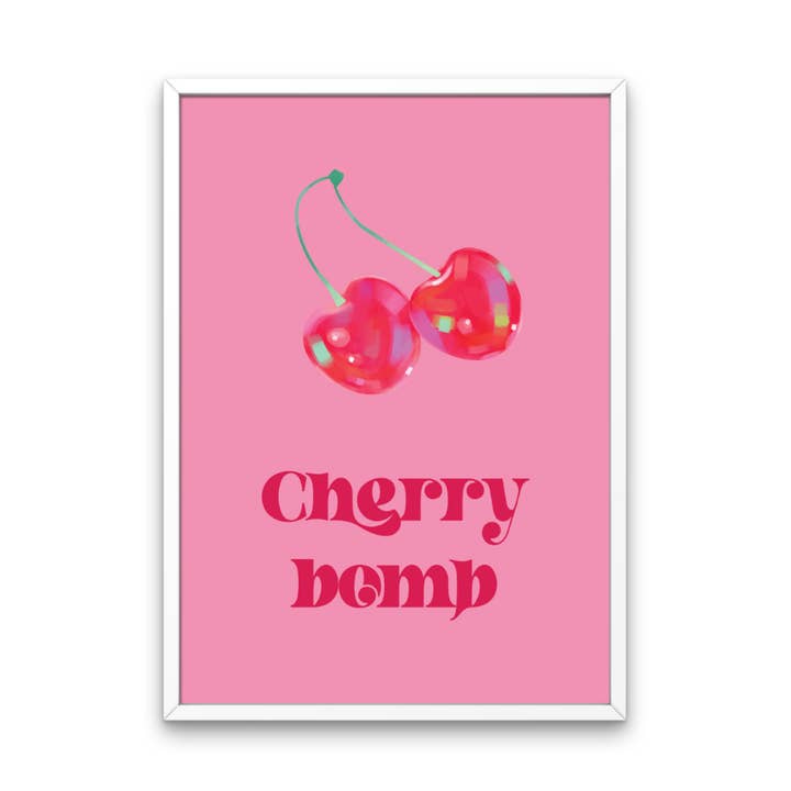 Cherry Bomb Retro Print for wholesale by Fairy Bread Designs