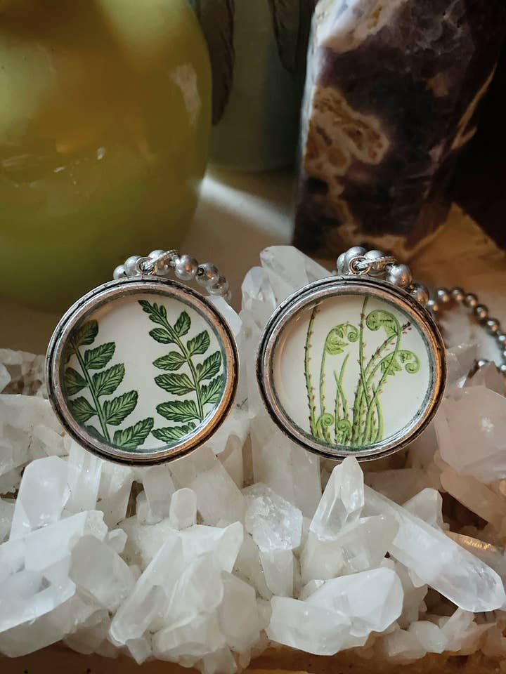 Colar Fio Fern grande - prata, cabeças de fidleheads, garden por atacado de joeyfivecents