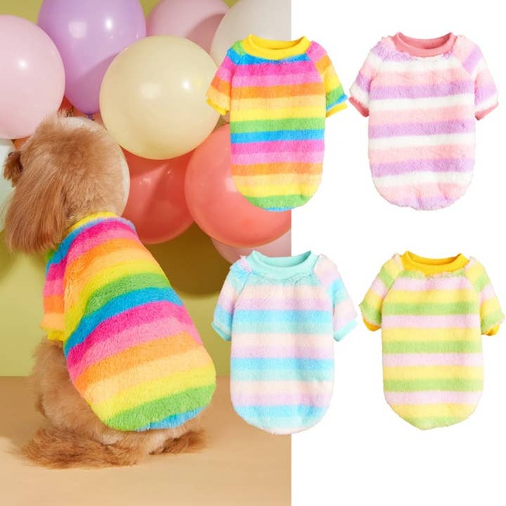 Cheerhunting - Wholesale Pet Sweater - Dog - Ozzie - Colorful Striped Spring Pet Clothes