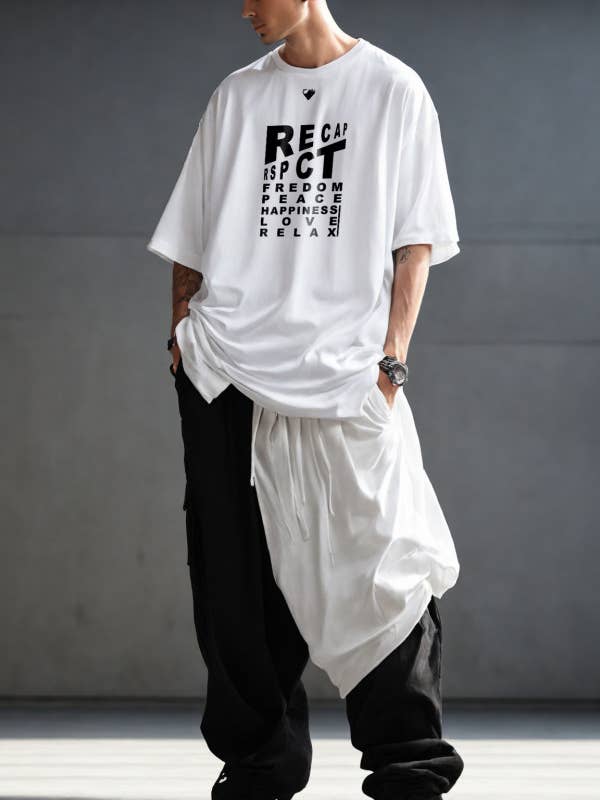 Överdimensionerad t-shirt... RECAP, RSPT, vit unisex t-shirt för wholesale av vstl
