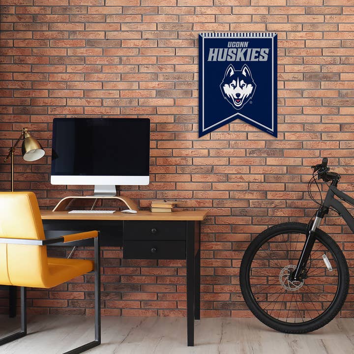 Rico Industries - Vente Pancarte - Fanion en feutre NCAA Connecticut Huskies - UCONN3