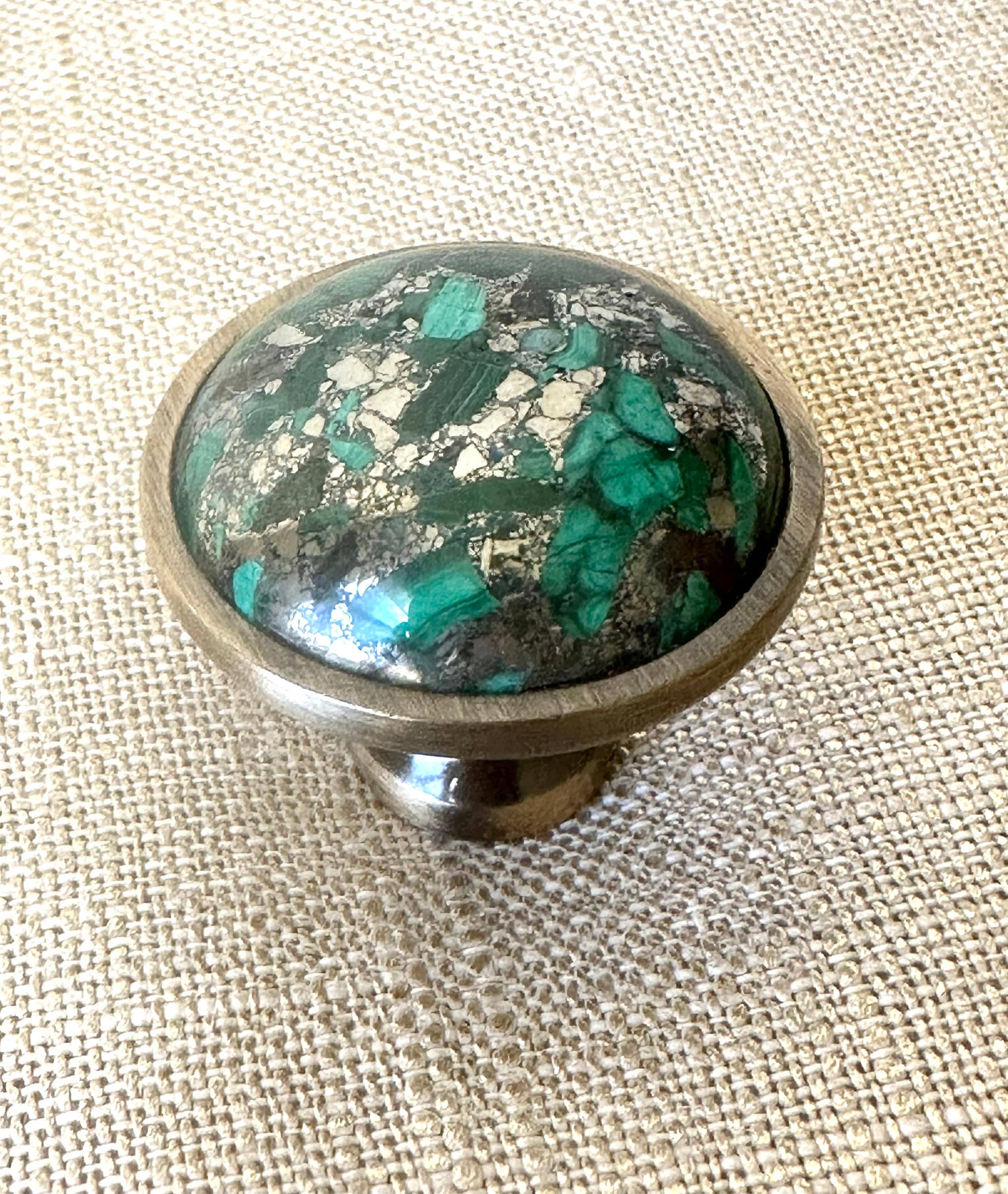 Stephen D. Evans – wholesale Knob/pull – Luxury Malachite Art Deco Brass Drawer Pulls6
