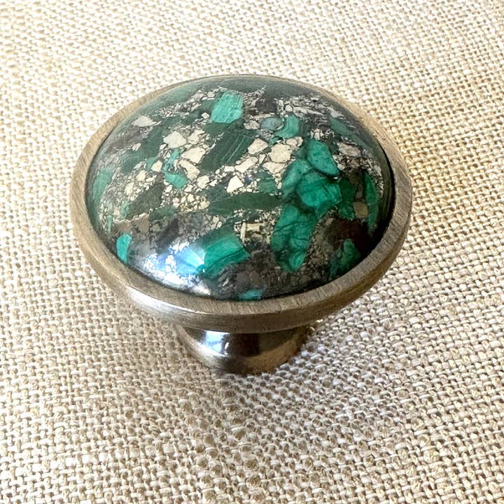 Stephen D. Evans – wholesale Knob/pull – Luxury Malachite Art Deco Brass Drawer Pulls6