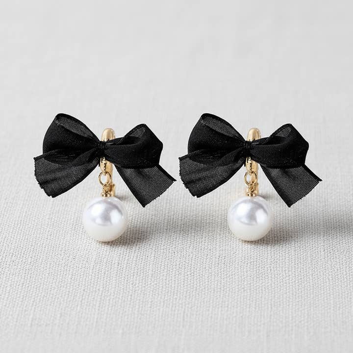 Charmerende perle-sløjfeøreringe for engroshandel hos paperln