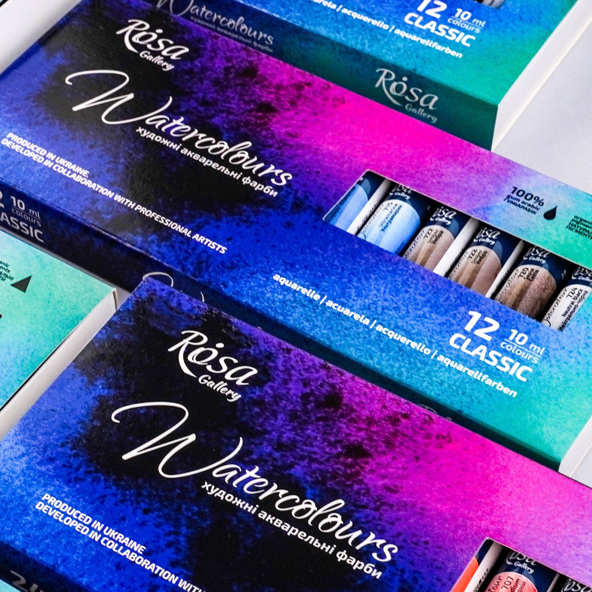 Fainotoys - Wholesale Watercolor Paint - ROSA Gallery Artists' Watercolor Set Classic - 12x10 ml Tubes | Premium Watercolours in Cardboard Box3