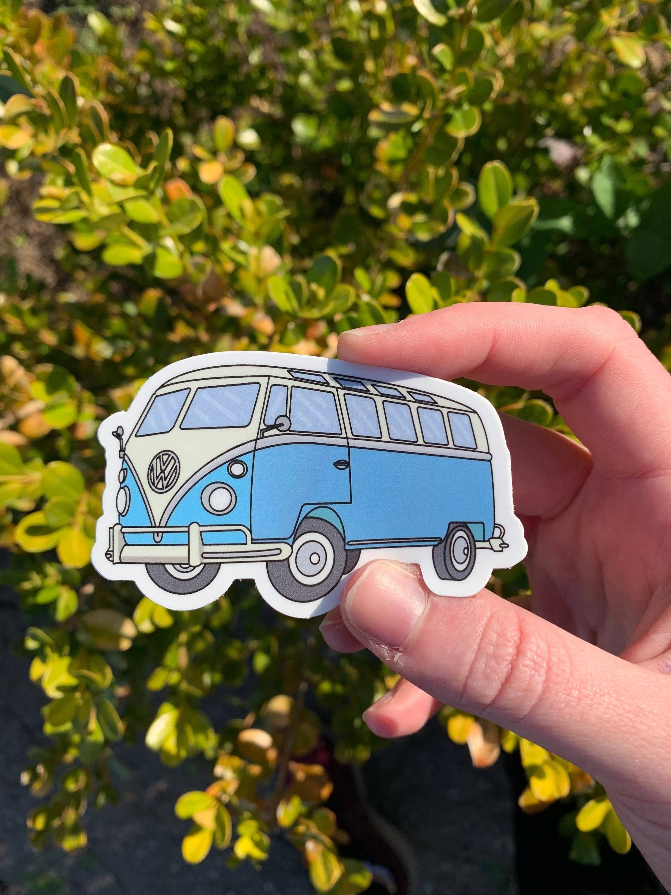 Extremely Retro - Wholesale Sticker - Vintage VW Bus Sticker in Blue - Volkswagen - Classic Vehicl