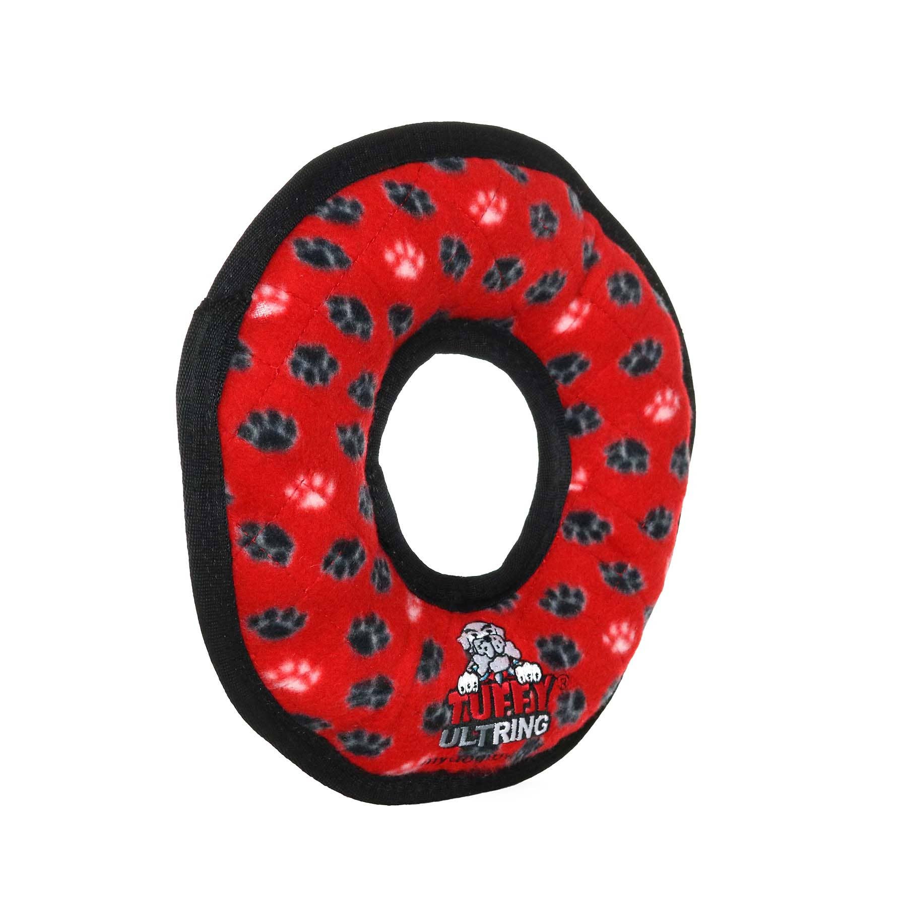 Tuffy Dog Toys - VIP Products - Wholesale Pet Squeaky Toy - Dog - Tuffy Ultimate Ring - Red Paw, Durable, Squeaky Dog Toy2