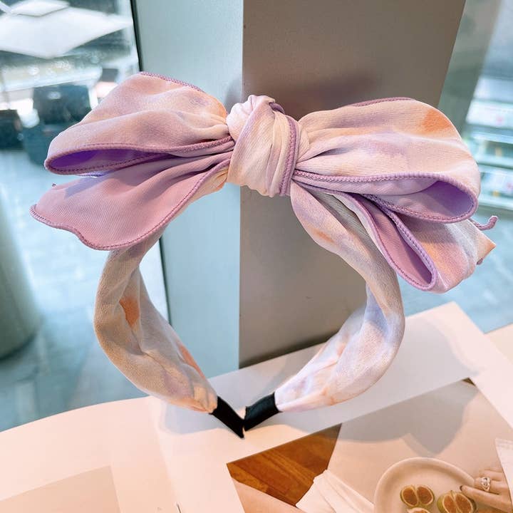PEACH ACCESSORIES - Wholesale Fashion Headband - Women's - Comfortable Chic Bow Headband in Pink HA850