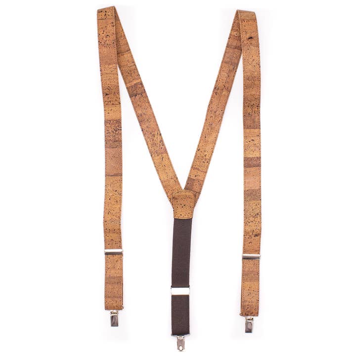 Meninas Bonitas Cork - Venta al por mayor Tirantes - Hombre - Tirantes ajustables de corcho marrón tabaco para hombre SUSPENDER L-542-C